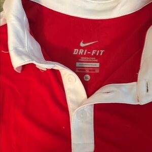Nike Red and White/Black  Dri-FIT Polo